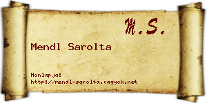 Mendl Sarolta névjegykártya
